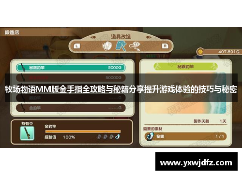 牧场物语MM版金手指全攻略与秘籍分享提升游戏体验的技巧与秘密